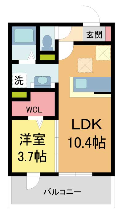 ベルメゾン池田 102|池田市住吉(阪急宝塚線石橋阪大前駅)のアパート間取 ベルメゾン池田 102|池田市住吉(阪急宝塚線石橋阪大前駅)のアパート間取