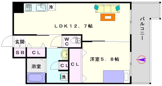 グランディールNAMBA 902|大阪市浪速区稲荷(大阪メトロ千日前線桜川駅)のマンション間取 グランディールNAMBA 902|大阪市浪速区稲荷(大阪メトロ千日前線桜川駅)のマンション間取