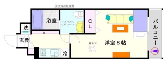 ルクレ難波 804|大阪市浪速区敷津西(大阪メトロ御堂筋線大国町駅)のマンション間取 ルクレ難波 804|大阪市浪速区敷津西(大阪メトロ御堂筋線大国町駅)のマンション間取