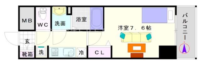ララプレイス難波ガルテン 703|大阪市浪速区元町(大阪メトロ御堂筋線大国町駅)の分譲賃貸マンション間取 ララプレイス難波ガルテン 703|大阪市浪速区元町(大阪メトロ御堂筋線大国町駅)の分譲賃貸マンション間取