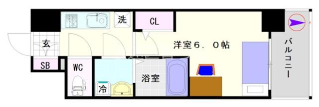 エスリード難波AGREA 305|大阪市浪速区大国(JR大阪環状線今宮駅)の分譲賃貸マンション間取 エスリード難波AGREA 305|大阪市浪速区大国(JR大阪環状線今宮駅)の分譲賃貸マンション間取