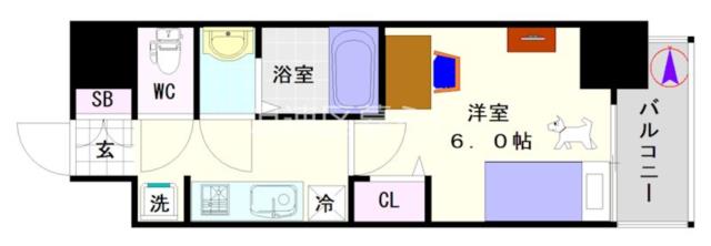 フォーリアライズ難波リアン 202|大阪市浪速区塩草(JR大阪環状線芦原橋駅)のマンション間取 フォーリアライズ難波リアン 202|大阪市浪速区塩草(JR大阪環状線芦原橋駅)のマンション間取