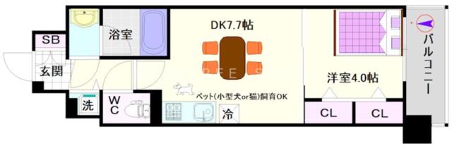 グランカーサ難波元町 507|大阪市浪速区元町(大阪メトロ四つ橋線なんば駅)のマンション間取 グランカーサ難波元町 507|大阪市浪速区元町(大阪メトロ四つ橋線なんば駅)のマンション間取