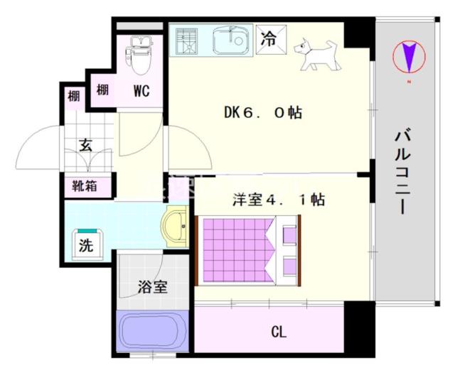 エステムコート難波VIエント 1301|大阪市浪速区幸町(大阪メトロ長堀鶴見緑地線大正駅)の分譲賃貸マンション間取 エステムコート難波VIエント 1301|大阪市浪速区幸町(大阪メトロ長堀鶴見緑地線大正駅)の分譲賃貸マンション間取