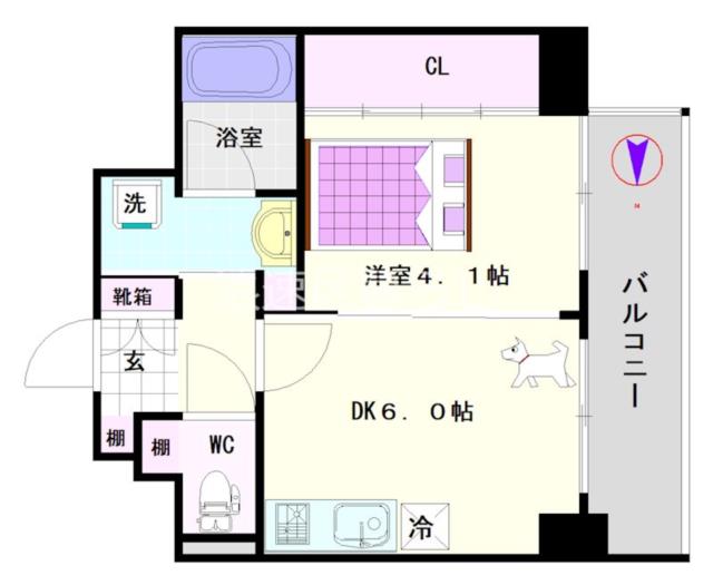 エステムコート難波VIエント 1003|大阪市浪速区幸町(大阪メトロ長堀鶴見緑地線大正駅)の分譲賃貸マンション間取 エステムコート難波VIエント 1003|大阪市浪速区幸町(大阪メトロ長堀鶴見緑地線大正駅)の分譲賃貸マンション間取