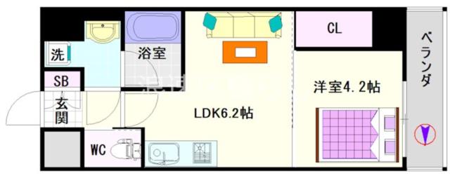 プレジオ恵美須 405|大阪市浪速区恵美須西(大阪メトロ堺筋線恵美須町駅)のマンション間取 プレジオ恵美須 405|大阪市浪速区恵美須西(大阪メトロ堺筋線恵美須町駅)のマンション間取