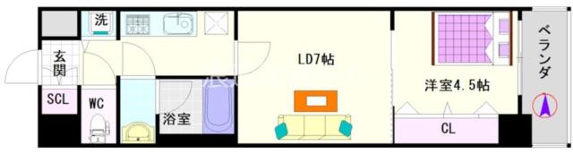 スプランディッド上本町WESTII 305|大阪市天王寺区生玉町(大阪メトロ谷町線谷町九丁目駅)のマンション間取 スプランディッド上本町WESTII 305|大阪市天王寺区生玉町(大阪メトロ谷町線谷町九丁目駅)のマンション間取