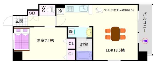 グランカーサ難波元町 501|大阪市浪速区元町(大阪メトロ御堂筋線なんば駅)のマンション間取 グランカーサ難波元町 501|大阪市浪速区元町(大阪メトロ御堂筋線なんば駅)のマンション間取