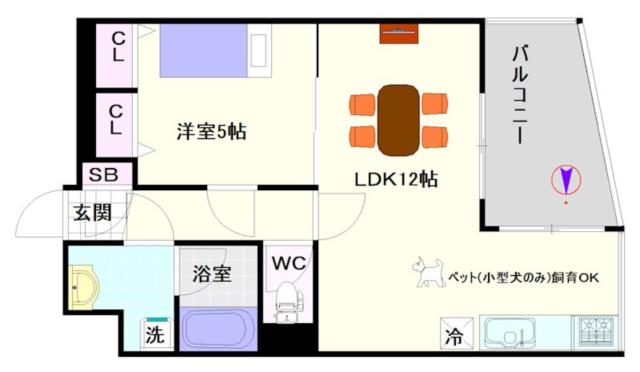 フェルザ今宮戎 304|大阪市浪速区恵美須西(南海高野線今宮戎駅)のマンション間取 フェルザ今宮戎 304|大阪市浪速区恵美須西(南海高野線今宮戎駅)のマンション間取