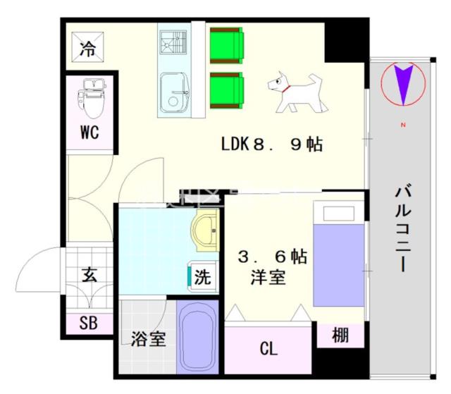 ブエナビスタ難波サウスタワー 902|大阪市浪速区戎本町(南海高野線今宮戎駅)のマンション間取 ブエナビスタ難波サウスタワー 902|大阪市浪速区戎本町(南海高野線今宮戎駅)のマンション間取
