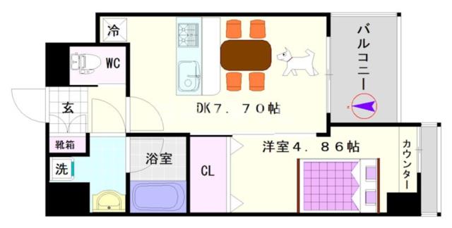 プレジオ難波ASIAN 1405|大阪市浪速区稲荷(阪神なんば線桜川駅)のマンション間取 プレジオ難波ASIAN 1405|大阪市浪速区稲荷(阪神なんば線桜川駅)のマンション間取