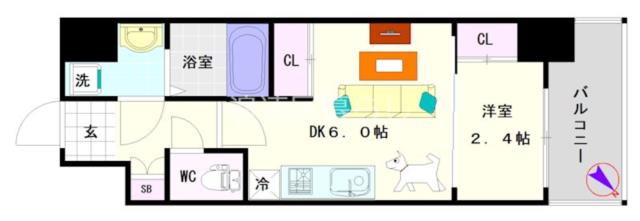セレニテ難波ミラク参番館 203|大阪市浪速区敷津西(大阪メトロ御堂筋線大国町駅)のマンション間取 セレニテ難波ミラク参番館 203|大阪市浪速区敷津西(大阪メトロ御堂筋線大国町駅)のマンション間取