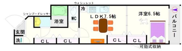 アン・ペルシュ 402|大阪市浪速区恵美須西(南海高野線今宮戎駅)のマンション間取 アン・ペルシュ 402|大阪市浪速区恵美須西(南海高野線今宮戎駅)のマンション間取
