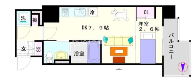 セレニテ難波プリエ 1406|大阪市浪速区日本橋東(大阪メトロ堺筋線恵美須町駅)のマンション間取 セレニテ難波プリエ 1406|大阪市浪速区日本橋東(大阪メトロ堺筋線恵美須町駅)のマンション間取
