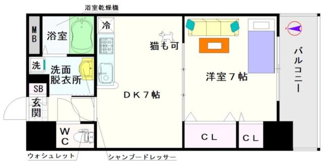 CITY SPIRE難波南 706|大阪市浪速区大国(大阪メトロ御堂筋線大国町駅)のマンション間取 CITY SPIRE難波南 706|大阪市浪速区大国(大阪メトロ御堂筋線大国町駅)のマンション間取