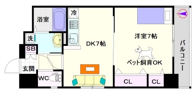 CITY SPIRE難波南 605|大阪市浪速区大国(大阪メトロ御堂筋線大国町駅)のマンション間取 CITY SPIRE難波南 605|大阪市浪速区大国(大阪メトロ御堂筋線大国町駅)のマンション間取