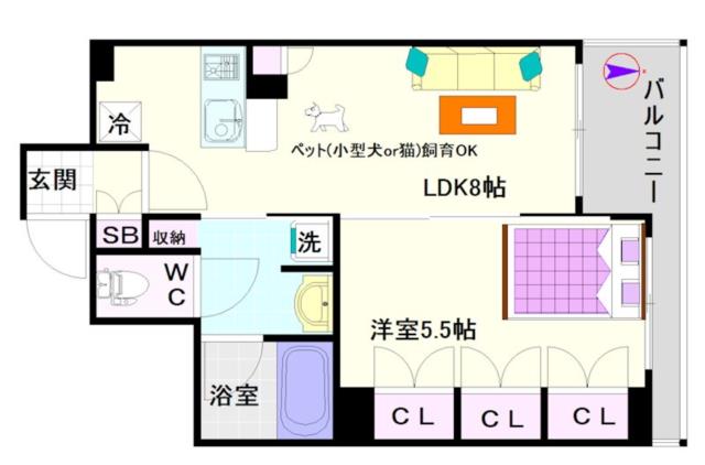 CITY SPIRE難波グレイス 1202|大阪市浪速区稲荷(阪神なんば線桜川駅)のマンション間取 CITY SPIRE難波グレイス 1202|大阪市浪速区稲荷(阪神なんば線桜川駅)のマンション間取
