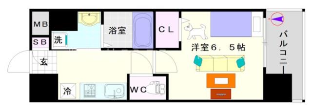 S-FORT難波西 501|大阪市浪速区芦原(JR大阪環状線芦原橋駅)の分譲賃貸マンション間取 S-FORT難波西 501|大阪市浪速区芦原(JR大阪環状線芦原橋駅)の分譲賃貸マンション間取