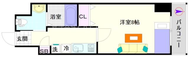 Park Lane Minami 1305|大阪市浪速区塩草(JR大阪環状線芦原橋駅)のマンション間取 Park Lane Minami 1305|大阪市浪速区塩草(JR大阪環状線芦原橋駅)のマンション間取