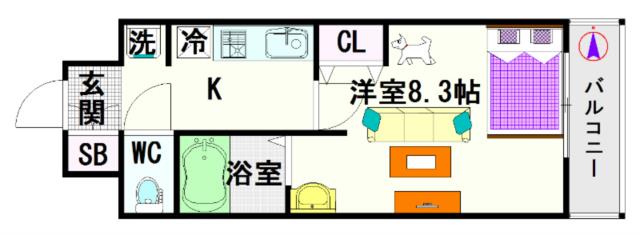 クレストコート難波サウス 705|大阪市浪速区敷津西(大阪メトロ御堂筋線大国町駅)のマンション間取 クレストコート難波サウス 705|大阪市浪速区敷津西(大阪メトロ御堂筋線大国町駅)のマンション間取