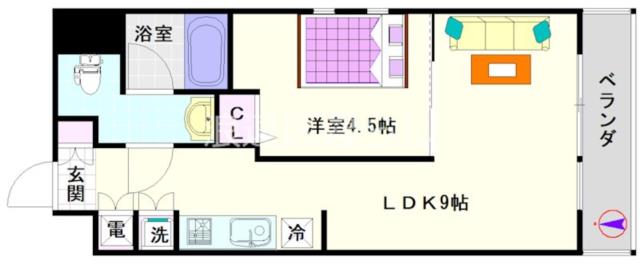 ゼニスレジデンス難波南 401|大阪市浪速区戎本町(南海高野線今宮戎駅)のマンション間取 ゼニスレジデンス難波南 401|大阪市浪速区戎本町(南海高野線今宮戎駅)のマンション間取