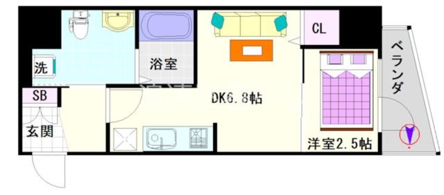 エスグランデ難波サウス 801|大阪市浪速区敷津西(大阪メトロ御堂筋線大国町駅)のマンション間取 エスグランデ難波サウス 801|大阪市浪速区敷津西(大阪メトロ御堂筋線大国町駅)のマンション間取