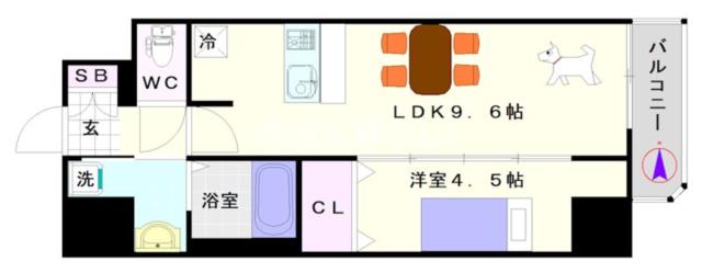 スプランディッド難波WEST 1101|大阪市浪速区敷津西(大阪メトロ御堂筋線大国町駅)のマンション間取 スプランディッド難波WEST 1101|大阪市浪速区敷津西(大阪メトロ御堂筋線大国町駅)のマンション間取