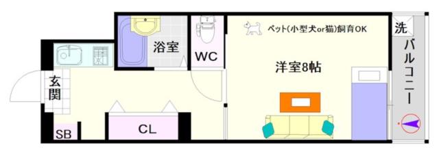 エリンデール桜川 204|大阪市浪速区幸町(大阪メトロ千日前線桜川駅)のマンション間取 エリンデール桜川 204|大阪市浪速区幸町(大阪メトロ千日前線桜川駅)のマンション間取
