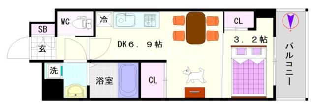 セレニテ難波プリエ 410|大阪市浪速区日本橋東(大阪メトロ堺筋線恵美須町駅)のマンション間取 セレニテ難波プリエ 410|大阪市浪速区日本橋東(大阪メトロ堺筋線恵美須町駅)のマンション間取