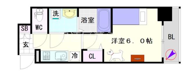 エスリード難波ザ・プレミア 1203|大阪市浪速区大国(JR大阪環状線今宮駅)の分譲賃貸マンション間取 エスリード難波ザ・プレミア 1203|大阪市浪速区大国(JR大阪環状線今宮駅)の分譲賃貸マンション間取