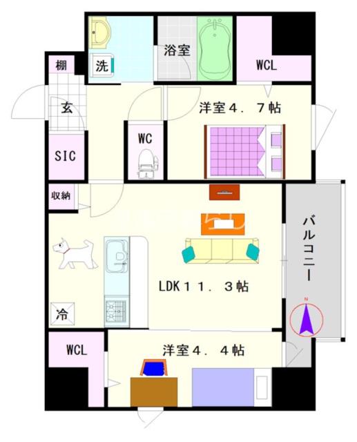 スプランディッドX 1201|大阪市浪速区久保吉(南海汐見橋線芦原町駅)のマンション間取 スプランディッドX 1201|大阪市浪速区久保吉(南海汐見橋線芦原町駅)のマンション間取
