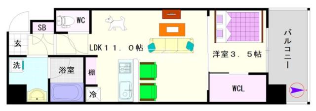 ブエナビスタ難波タワー 701|大阪市浪速区戎本町(大阪メトロ御堂筋線大国町駅)のマンション間取 ブエナビスタ難波タワー 701|大阪市浪速区戎本町(大阪メトロ御堂筋線大国町駅)のマンション間取
