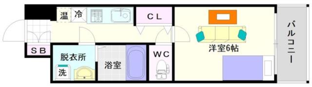 U-ro難波南 203|大阪市浪速区大国(JR大和路線今宮駅)のマンション間取 U-ro難波南 203|大阪市浪速区大国(JR大和路線今宮駅)のマンション間取