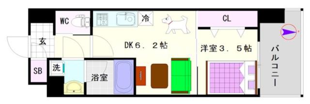 Alivis浪速東SoL TERRACE 907|大阪市浪速区浪速東(JR大阪環状線芦原橋駅)のマンション間取 Alivis浪速東SoL TERRACE 907|大阪市浪速区浪速東(JR大阪環状線芦原橋駅)のマンション間取