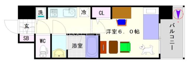 エスリード難波VALORE 905|大阪市浪速区塩草(JR大阪環状線芦原橋駅)のマンション間取 エスリード難波VALORE 905|大阪市浪速区塩草(JR大阪環状線芦原橋駅)のマンション間取