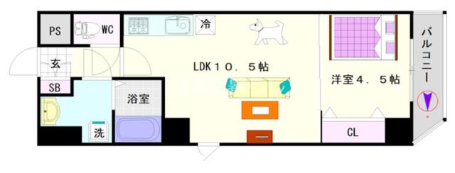 オルゴグラートNAMBA 202|大阪市浪速区元町(JR大和路線JR難波駅)のマンション間取 オルゴグラートNAMBA 202|大阪市浪速区元町(JR大和路線JR難波駅)のマンション間取