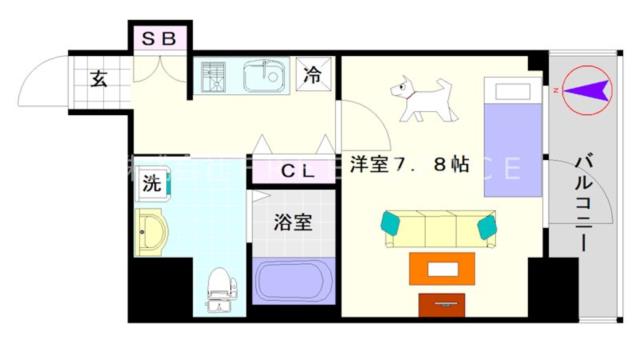 エグゼ難波南VI 1102|大阪市浪速区恵美須西(大阪メトロ堺筋線恵美須町駅)の分譲賃貸マンション間取 エグゼ難波南VI 1102|大阪市浪速区恵美須西(大阪メトロ堺筋線恵美須町駅)の分譲賃貸マンション間取