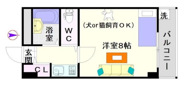 エリンデール桜川 1009|大阪市浪速区幸町(大阪メトロ千日前線桜川駅)のマンション間取 エリンデール桜川 1009|大阪市浪速区幸町(大阪メトロ千日前線桜川駅)のマンション間取