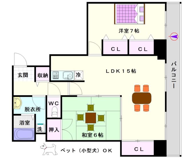 オークダイト 401|大阪市浪速区幸町(大阪メトロ千日前線桜川駅)のマンション間取 オークダイト 401|大阪市浪速区幸町(大阪メトロ千日前線桜川駅)のマンション間取