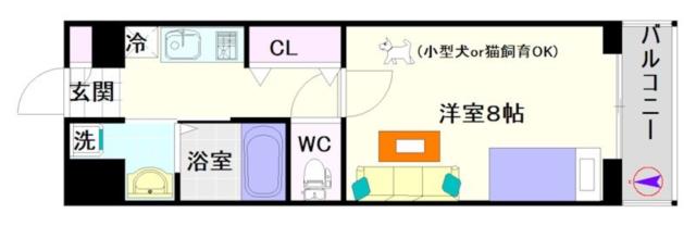 CITY SPIRE幸町 203|大阪市浪速区幸町(阪神なんば線桜川駅)のマンション間取 CITY SPIRE幸町 203|大阪市浪速区幸町(阪神なんば線桜川駅)のマンション間取